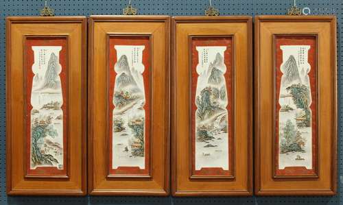 Chinese Porcelain Plaques, Landscape