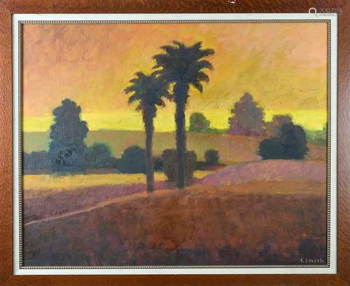 Painting, Sunset with Palm Trees