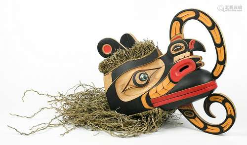 Pacific Northwest hinged dance mask, 20th Century, well