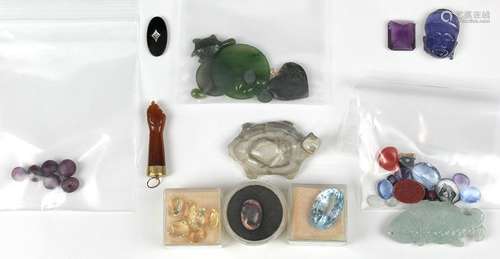 Collection of unmounted stone items