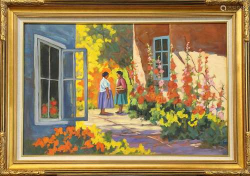 Painting, Two Ladies on a Garden Path