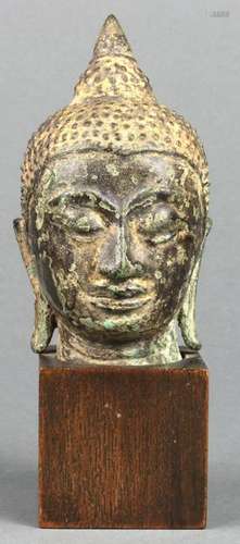 Thai Small Bronze Buddha Head