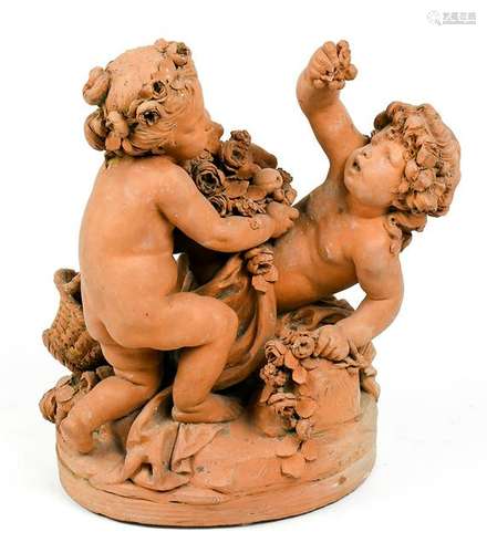 Italian Bacchanalian terra cotta figural group