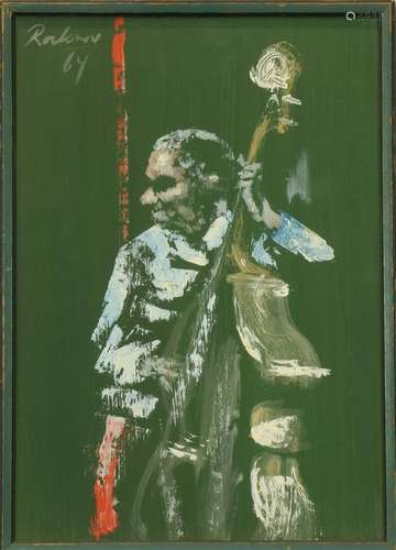 Painting, Portrait of a Standup Bass Player, 1964