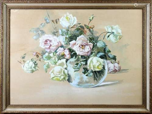 Painting, Still Life with Roses in a Vase