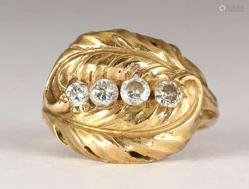 Diamond and 14k yellow gold ring