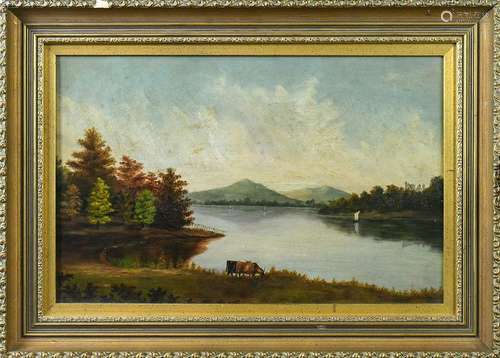 Painting, Autumn Landscape with Cows