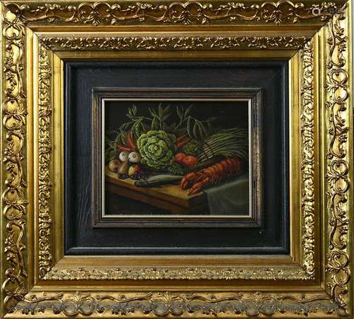 Painting, Still Life with Lobster, Fish and Vegetables