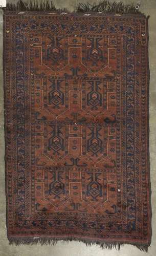 Semi antique Uzbek carpet having a kajaba design