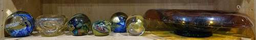 (lot of 7) Art glass group, consisting of (6)