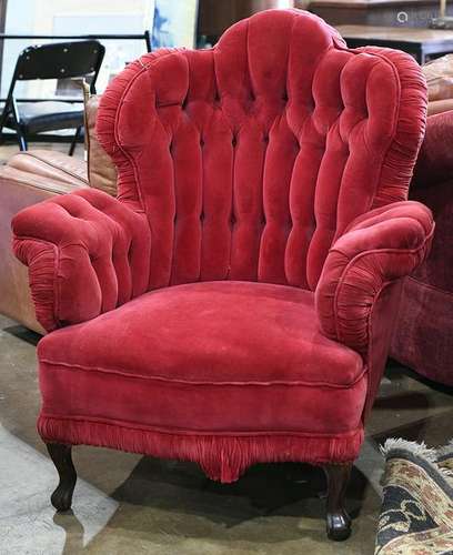 English Turkish style armchair, circa 1860, having a