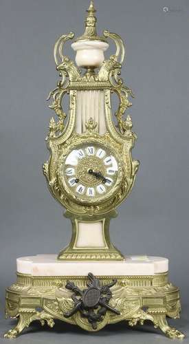 Classical style mantle clock, late 20th Century,