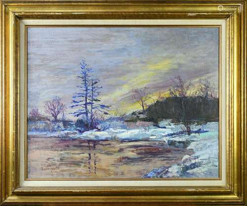 Painting, Winter Evening Landscape