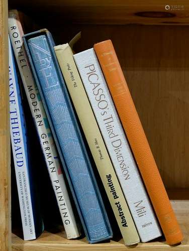 One shelf of art books consisting of Wayne Thiebaud