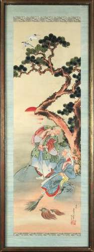 Japanese Painting on Scroll, Hokusai