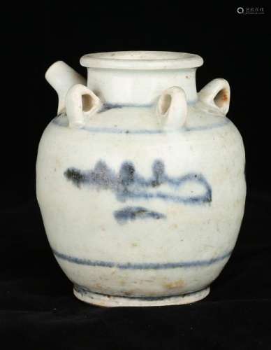 Blue and White Porcelain Pot