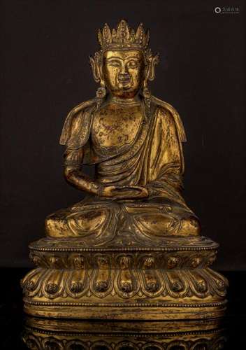 Gilt Bronze Figure Of Bodhisattva