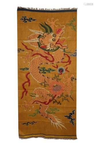 Kesi Embroidered Silk Dragon Panel