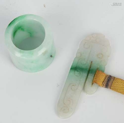 Carved Jadeite Archers Ring