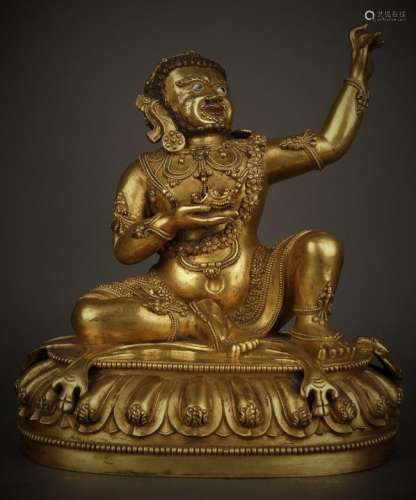 Gilt Bronze Figure Of Mahasiddha Virupa
