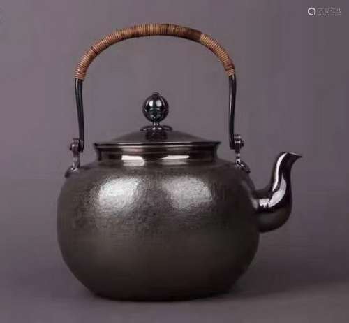 A Japanese Silver Tea Pot