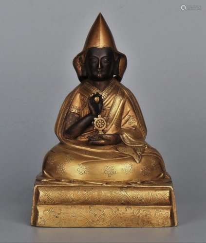 Gilt Bronze Figure Of Guru