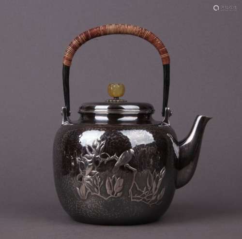 A Japanese Silver Tea Pot