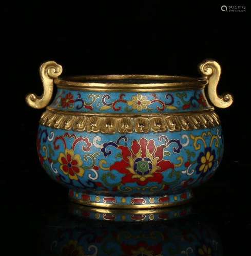 Cloisonne Enamel Bronze Vessel With Mark