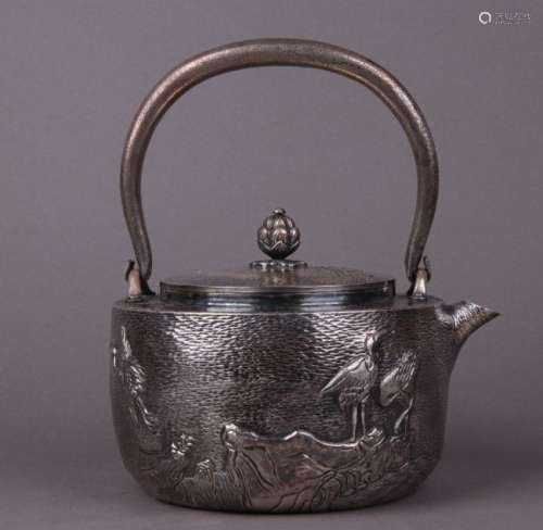 A Japanese Silver Tea Pot