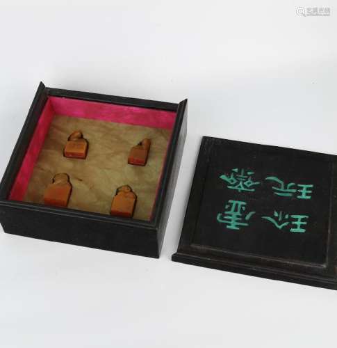 Set Of Four Tianhuang Stone Animal Seals