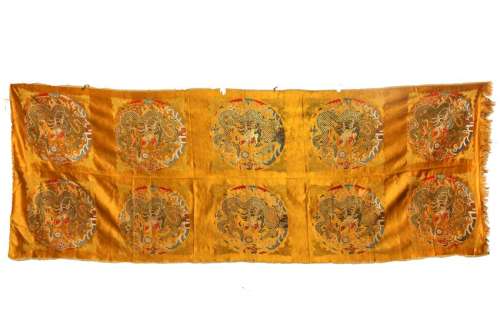 Embroidered Silk Ten Dragon Panel