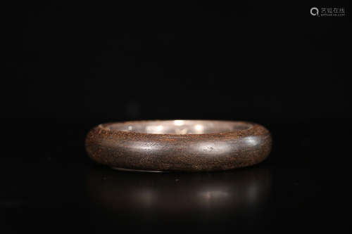 CHENXIANG WOOD BANGLE WITH SILVER