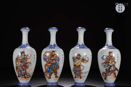 YONGZHENG MARK ENAMEL VASES