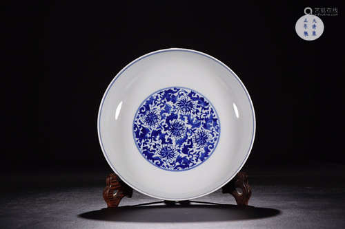 YONGZHENG MARK BLUE WHITE PLATE