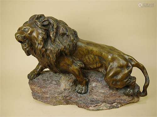 A European Bronze Lion Decoration