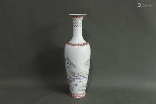 A Chinese Famille-Rose Porcelain Vase