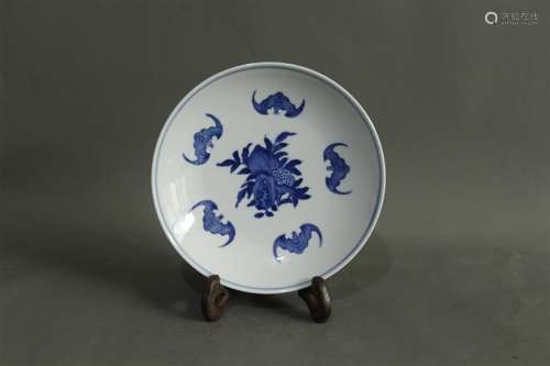 A Chinese Blue and White Porcelain Plate