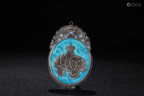 A Chinese Carved Silver Pendant