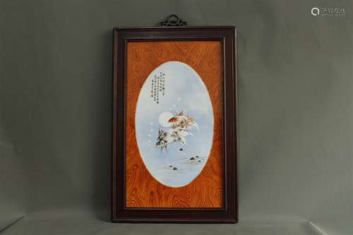 A Chinese Famille-Rose Porcelain Plaque