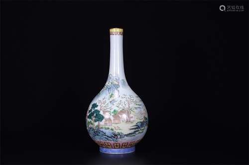 A Chinese Famille-Rose Porcelain Vase