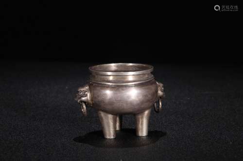 A Chinese Carved Silver Incense Burner