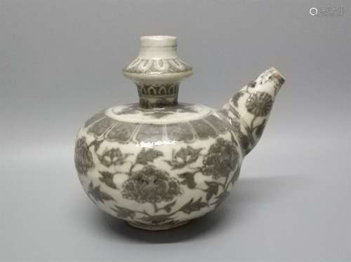 A Chinese Iron-Red Porcelain Wine Pot
