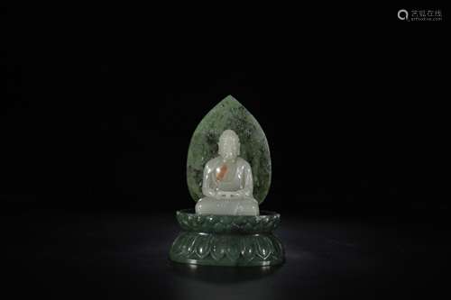 A Chinese Carved Jade Buddha