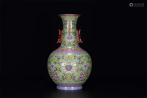 A Chinese Famille-Rose Porcelain Vase