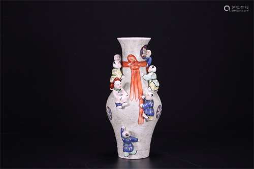 A Chinese Famille-Rose Porcelain Vase