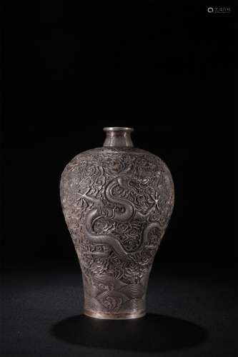 A Chinese Carved Silver Vase