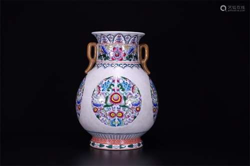 A Chinese Famille-Rose Porcelain Vase