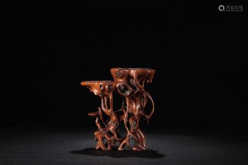 A Chinese Carved Boxwood Stand