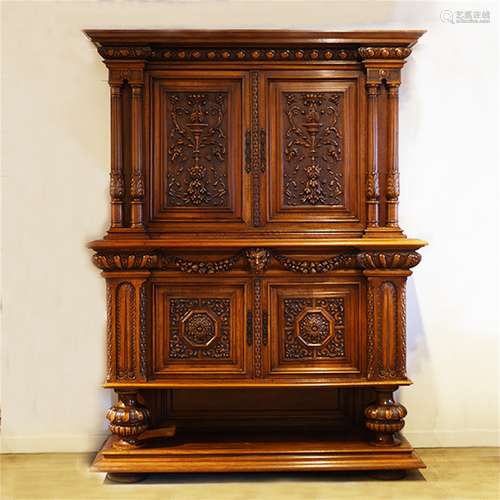 A European  Carved Hardwood Cabinet