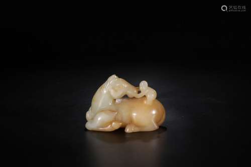 A Chinese Carved Jade Horse and Monkey Decoration